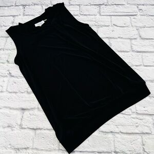 Calvin Klein Sleeveless Knit Top Womans Size Small Loose Fit Gathered Waist